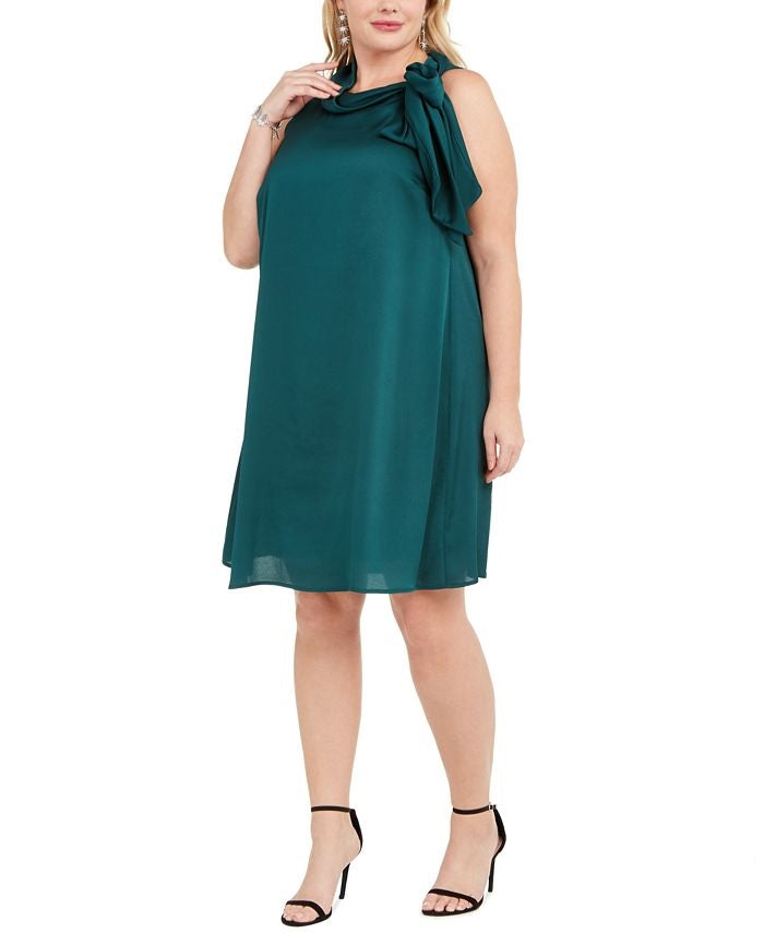 Robbie Bee Vestido de festa feminino sem mangas, estilo flare, verde, tamanho 10, pequeno
