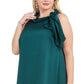 Robbie Bee Vestido de festa feminino sem mangas, estilo flare, verde, tamanho 10, pequeno