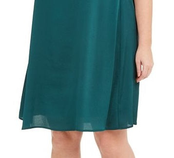 Robbie Bee Vestido de festa feminino sem mangas, estilo flare, verde, tamanho 10, pequeno
