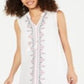 Vestido feminino bordado com borla e gravata estilo &amp; co, branco, tamanho GG