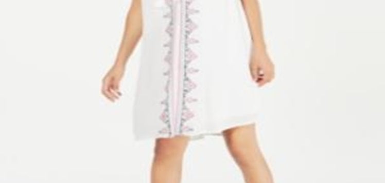 Vestido feminino bordado com borla e gravata estilo &amp; co, branco, tamanho GG
