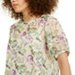 Blusa feminina floral com manga bufante, branca, tamanho extragrande, da INC International Concepts