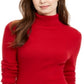 Suéter feminino canelado gola alta estilo &amp; co vermelho tamanho pequeno m
