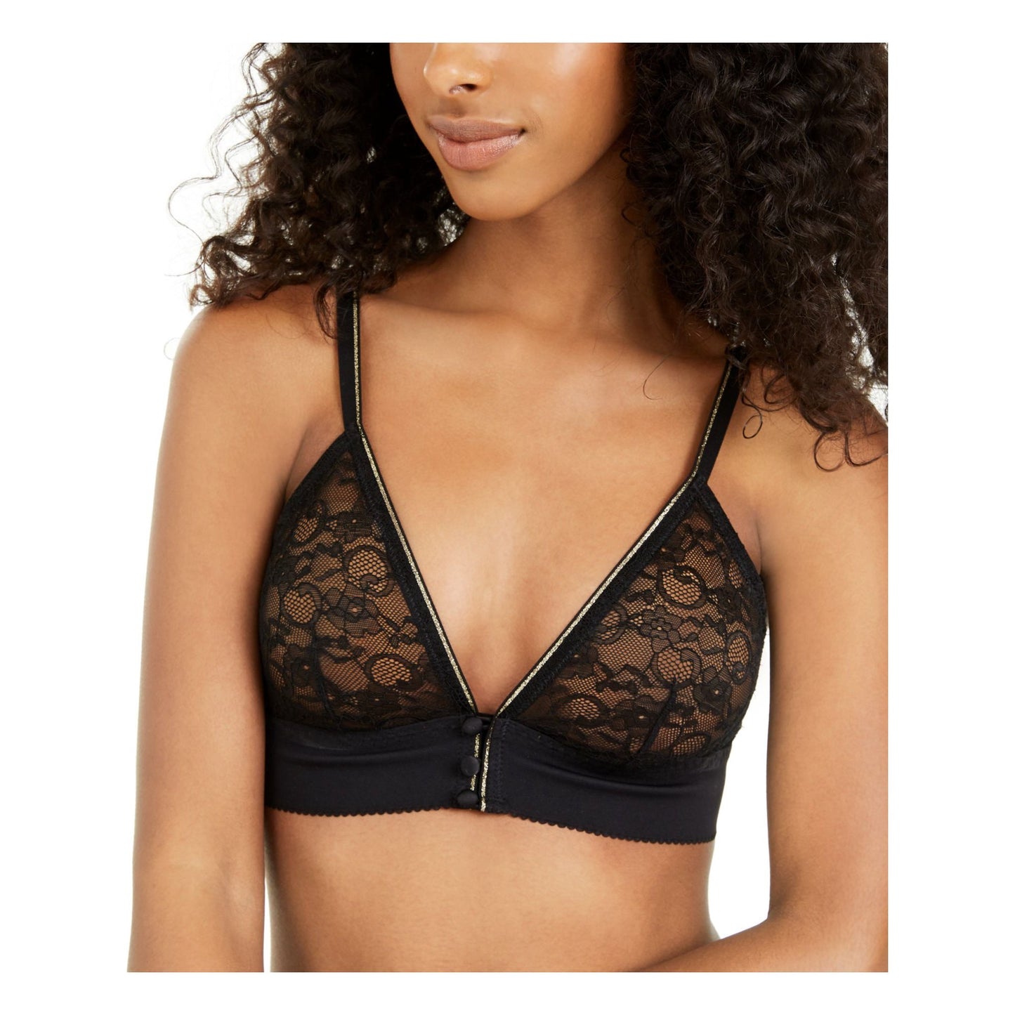 Sutiãs íntimos românticos femininos INC, pretos, tamanho médio