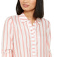 Blusa listrada metálica feminina IINC International Concepts, laranja, tamanho X-Large