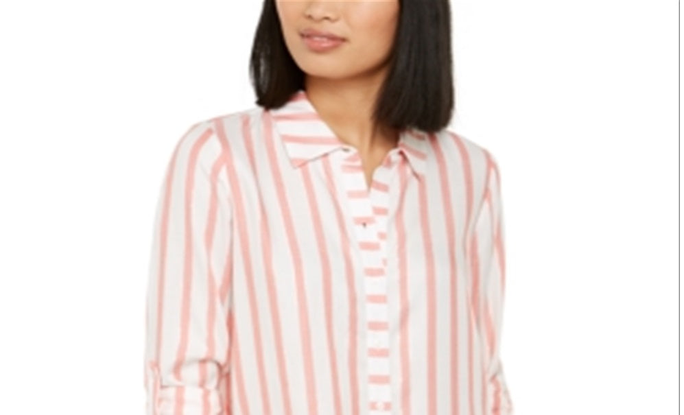 Blusa listrada metálica feminina IINC International Concepts, laranja, tamanho X-Large