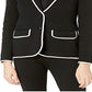 Ralph Lauren Blazer Feminino de Algodão com Acabamento em Mistura, Preto, Tamanho Pequeno
