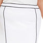 Saia lápis Calvin Klein feminina plus size com debrum contrastante, branca, tamanho 20W