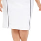 Saia lápis Calvin Klein feminina plus size com debrum contrastante, branca, tamanho 20W