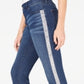 Calça jeans skinny listrada feminina INC International Concepts, azul, tamanho 2, pequena