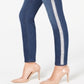 Calça jeans skinny listrada feminina INC International Concepts, azul, tamanho 2, pequena