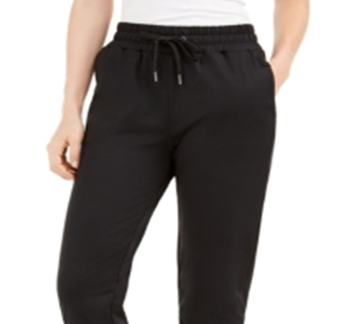Calça jogger feminina Guess com bainha do logotipo Nina, preta, tamanho grande