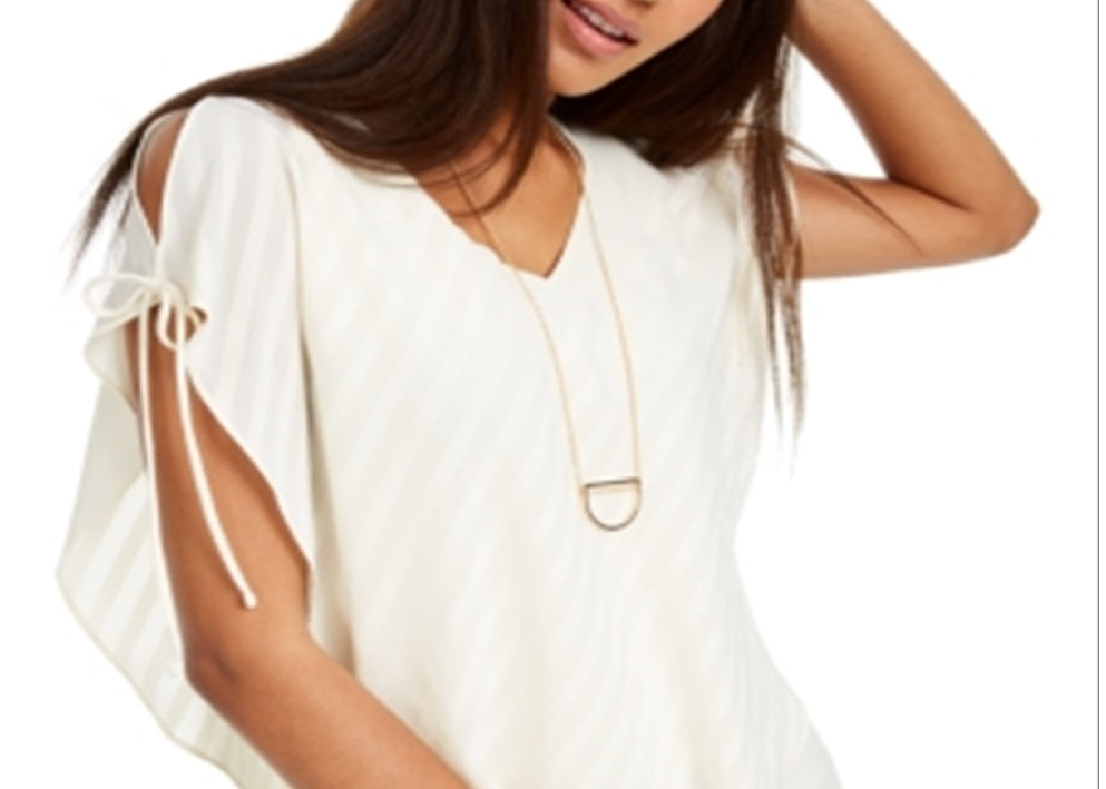 Blusa em camadas com mangas amarradas BCX Juniors, branca, tamanho P