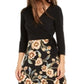 Vestido feminino com saia estampada e amarração lateral, preto, tamanho 16, da INC International Concepts