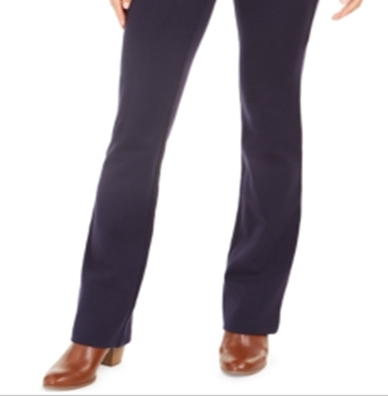 Calças femininas estilo &amp; co bootcut ponte azul tamanho extrapequeno