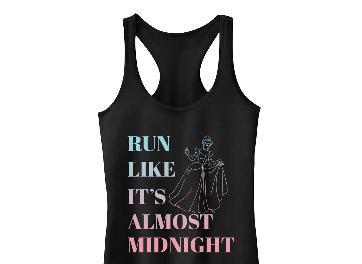 Camiseta regata feminina com estampa da Cinderela da Disney do Fifth Sun Juniors, preta, tamanho 2XL