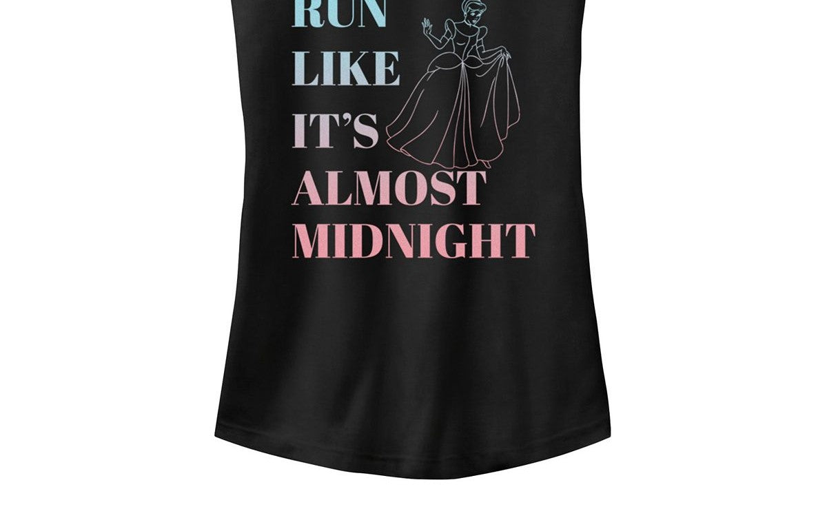 Camiseta regata feminina com estampa da Cinderela da Disney do Fifth Sun Juniors, preta, tamanho 2XL