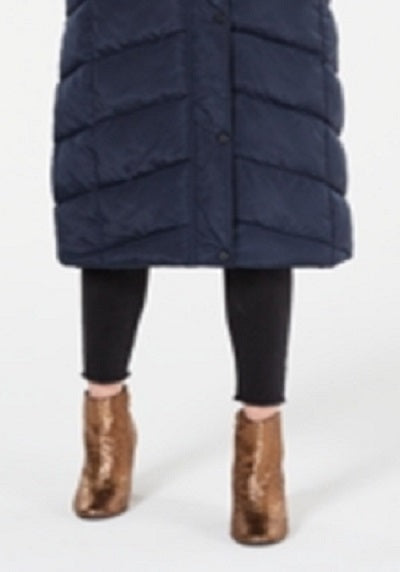Casaco acolchoado com bolsos Madden Girl feminino, azul, tamanho médio