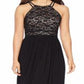 Vestido de noite feminino de renda sem mangas, comprimento total, estilo flare, preto, tamanho 4