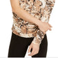 Top feminino com estampa animal e decote assimétrico da IINC International Concepts, marrom, tamanho XX-G