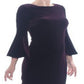 Vestido Calvin Klein Feminino Manga Sino Veludo Roxo Tamanho 4
