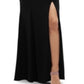 Vestido de festa longo com decote coração e manga curta feminino Xscape, preto, tamanho 6