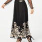 Vestido longo feminino bordado ombro a ombro da INC International Concepts, preto, tamanho 10
