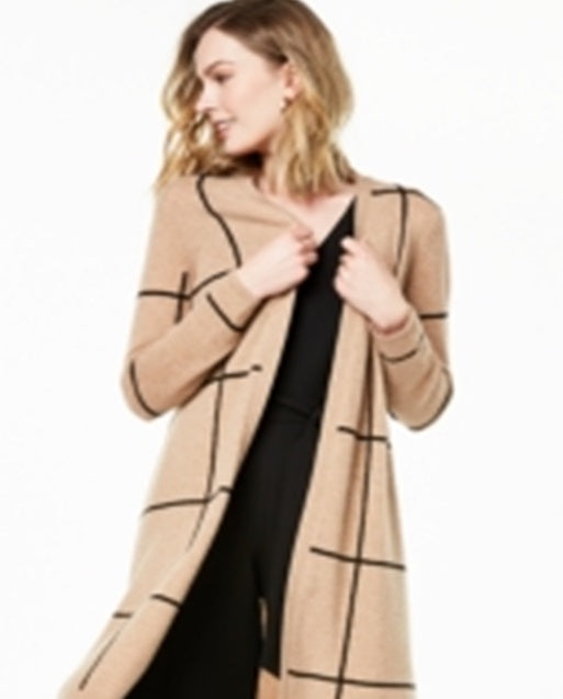 Cardigan Duster Feminino Charter Club Marrom Tamanho P