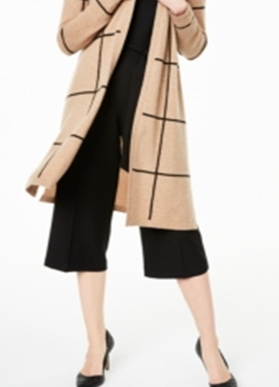 Cardigan Duster Feminino Charter Club Marrom Tamanho P