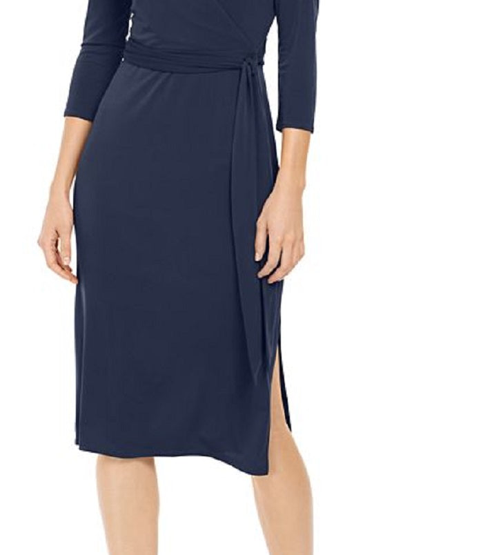 Vestido feminino com fenda e bainha da INC International Concepts, azul, tamanho extragrande