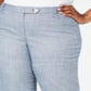 Calça feminina Calvin Klein com bolsos, zíper e perna afunilada, azul, tamanho 14W