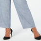 Calça feminina Calvin Klein com bolsos, zíper e perna afunilada, azul, tamanho 14W