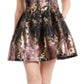 Vestido feminino Vince Camuto com corte metálico e flare, rosa, tamanho 4