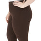 Leggings femininas com zíper e bainha grande da coleção JM, marrom, tamanho 0X