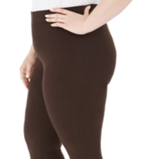 Leggings femininas com zíper e bainha grande da coleção JM, marrom, tamanho 0X