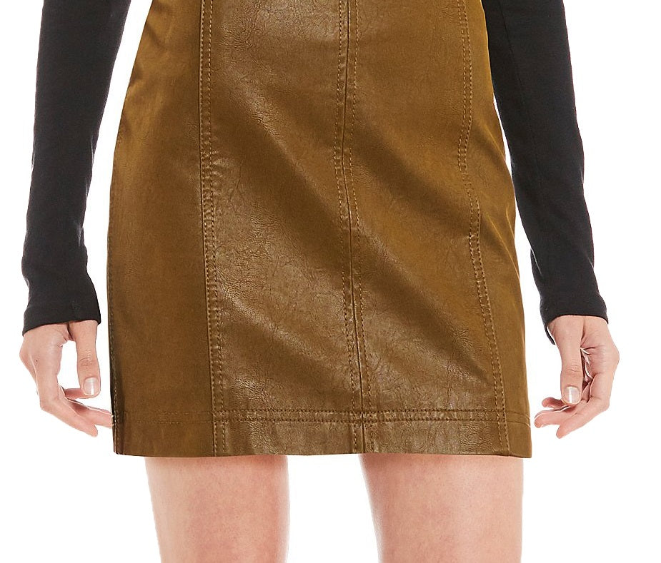 Minissaia feminina moderna Free People marrom tamanho 2