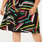 Saia listrada plus size Bar III feminina, preta, tamanho 24W