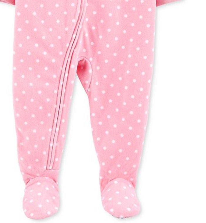 Calça Carter's Girl's Footies Estampada Coruja Leve Fleece Rosa Tamanho 4T