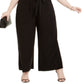Love Squared Macacão Feminino Sem Mangas Decote V Perna Larga Plus Size Preto Tamanho 1X
