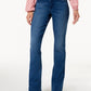 Jeans feminino estilo &amp; co, cintura média, corte bootcut, tamanho 14, azul, com controle de barriga