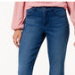 Jeans feminino estilo &amp; co, cintura média, corte bootcut, tamanho 14, azul, com controle de barriga