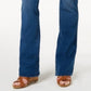 Jeans feminino estilo &amp; co, cintura média, corte bootcut, tamanho 14, azul, com controle de barriga