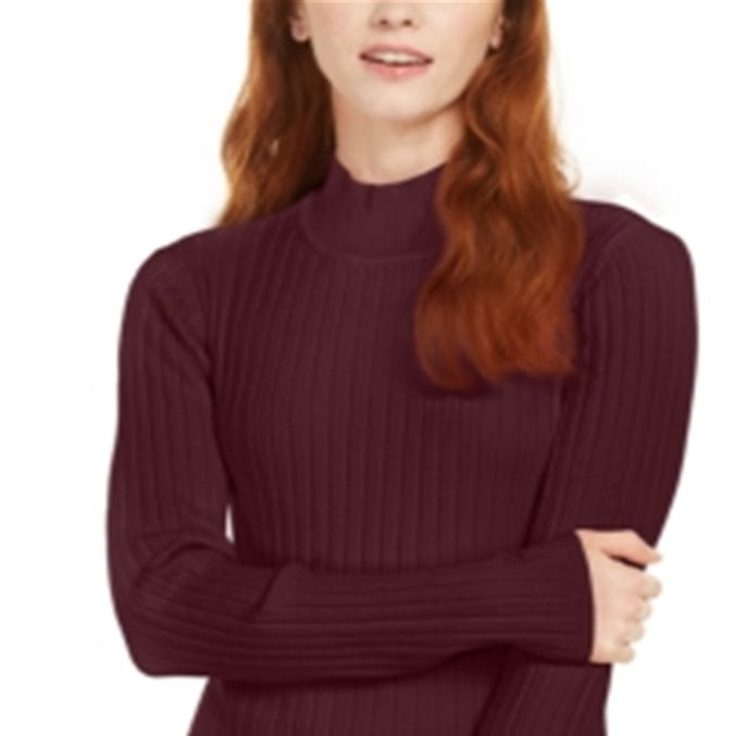 Blusa feminina com decote careca canelado Maison Jules, vermelha, tamanho grande