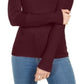 Blusa feminina com decote careca canelado Maison Jules, vermelha, tamanho grande