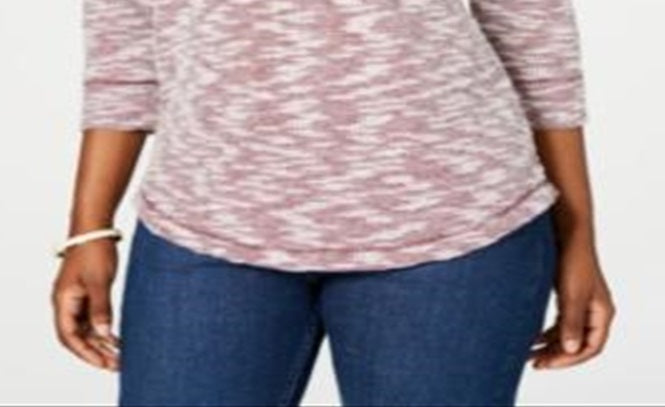 Karen Scott Suéter Feminino Texturizado Manga Longa Gola Joia Vermelho Tamanho Médio