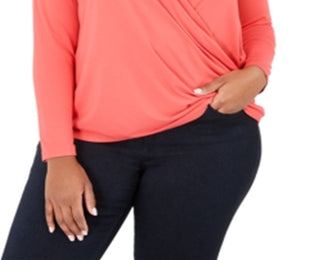 Blusa feminina sólida INC International Concepts laranja tamanho 0X