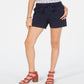 Shorts femininos confortáveis ​​Style &amp; Co, cintura média, com laço frontal, azul, tamanho 16
