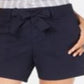Shorts femininos confortáveis ​​Style &amp; Co, cintura média, com laço frontal, azul, tamanho 16