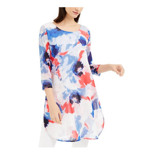 Túnica Alfani Feminina Estampada Super Azul Tamanho Petite G