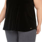 Blusa Calvin Klein Feminina Plus Size de Veludo com Gola V Preta Tamanho 1X
